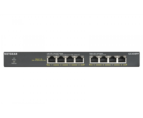 Netgear No administrado Gigabit Ethernet (10/100/1000) EnergÍa sobre Ethernet (PoE) Negro