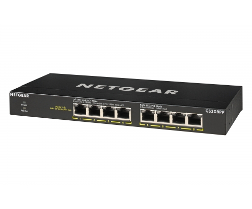 Netgear No administrado Gigabit Ethernet (10/100/1000) EnergÍa sobre Ethernet (PoE) Negro