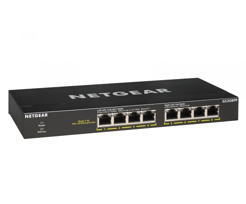 Netgear No administrado Gigabit Ethernet (10/100/1000) EnergÍa sobre Ethernet (PoE) Negro