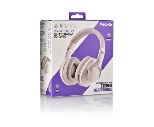 NGS ARTICA STORM WHITE Auriculares Inalámbrico y alámbrico Diadema Llamadas/Música/Deporte/Uso diario Bluetooth Blanco