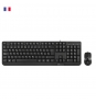 NGS Cocoa Kit, AZERTY, FR teclado Ratón incluido USB Francés Negro
