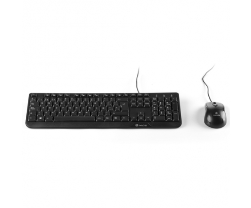 NGS Cocoa Kit, AZERTY, FR teclado Ratón incluido USB Francés Negro