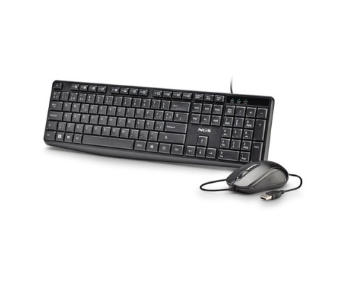 NGS COCOA KIT V2 teclado Ratón incluido Universal USB QWERTY Español Negro