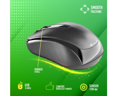 NGS EASY GAMMA ratón Ambidextro RF inalámbrico Í“ptico 1200 DPI