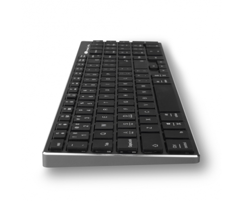 NGS FORTUNE-BT, QWERTY, PT teclado Bluetooth Portugués Negro, Plata