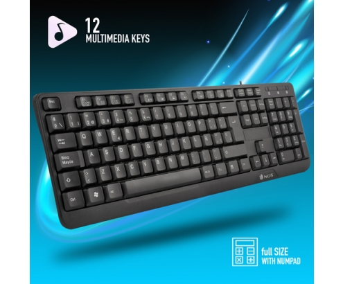 NGS FunkyV3, AZERTY, FR teclado USB Francés Negro