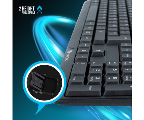 NGS FunkyV3, AZERTY, FR teclado USB Francés Negro