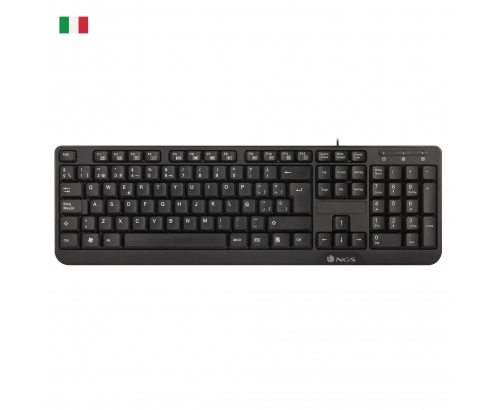 NGS FunkyV3, QWERTY, IT teclado USB Italiano Negro