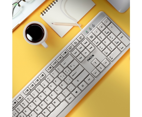 NGS HERITAGE teclado Universal USB QWERTY Español Blanco