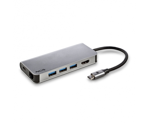 NGS WONDER DOCK 8 USB 2.0 Type-C 1024 Mbit/s Plata