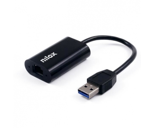 Nilox Adaptador de red USB 3.0 a Gigabit Ethernet RJ45 1000 Mbit/s Negro