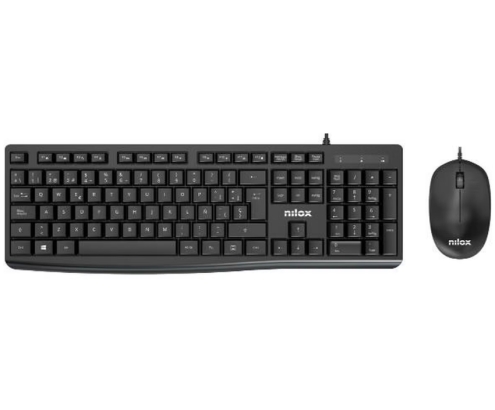 Nilox NXKME0012 teclado Ratón incluido Universal USB QWERTY Español Negro