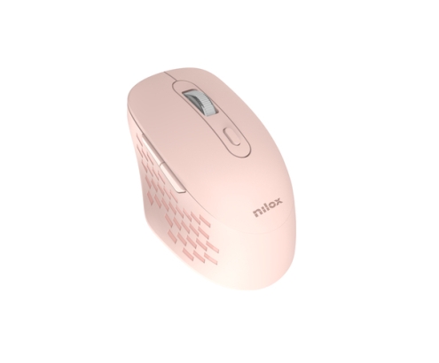 Nilox RATON DUAL WIRELESS 1600 DPI ROSA ratón Oficina Bluetooth + USB Type-A Óptico