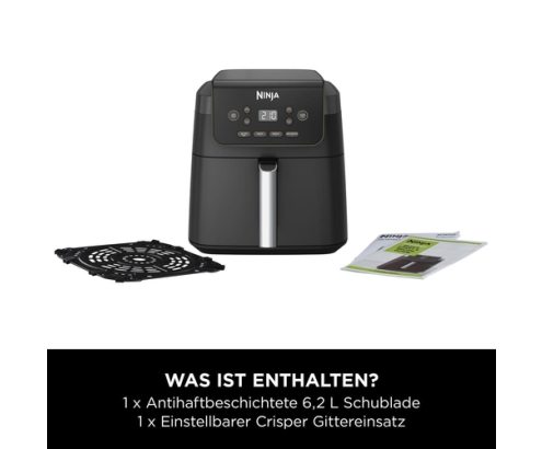 Ninja AF170EU freidora Sencillo 6,2 L Independiente 2000 W Freidora de aire caliente Negro