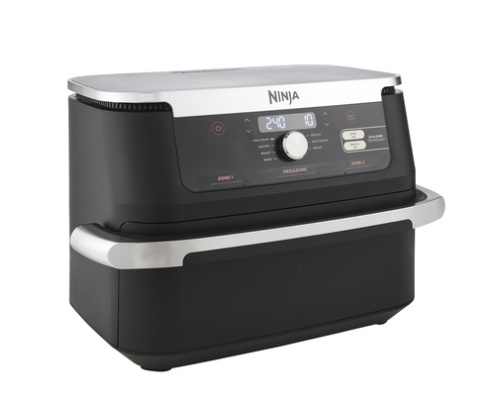 Ninja AF500EU freidora Doble 10,4 L Independiente 2470 W Freidora de aire caliente Negro, Acero inoxidable