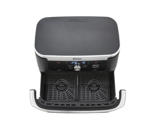 Ninja AF500EU freidora Doble 10,4 L Independiente 2470 W Freidora de aire caliente Negro, Acero inoxidable