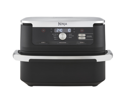 Ninja AF500EU freidora Doble 10,4 L Independiente 2470 W Freidora de aire caliente Negro, Acero inoxidable