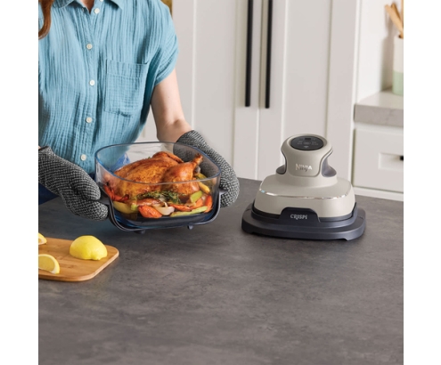 Ninja CRISPi Sencillo 3,8 L 1700 W Freidora de aire caliente Gris, Color piedra, Transparente