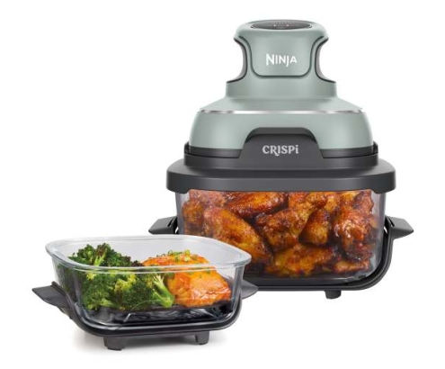 Ninja CRISPi Sencillo 3,8 L 1700 W Freidora de aire caliente Verde, Gris, Transparente