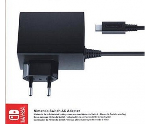 NINTENDO SWITCH 2510666 adaptador corriente conexión USB para Nintendo Switch NEGRO