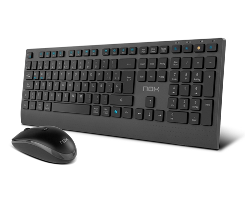 NOX NXLITEDUOSP teclado Ratón incluido Hogar RF Wireless + Bluetooth QWERTY Español Negro