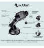 Nubbeh Atlas Soporte Móvil Coche con Carga Inalámbrica QI 15W 3 en 1 Negro