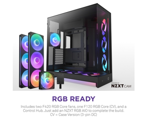 NZXT H9 Flow RGB+ Midi Tower Negro