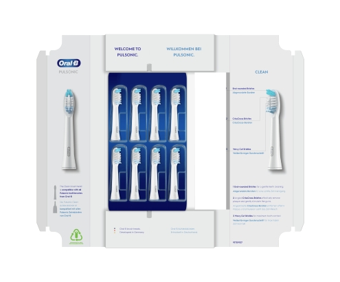 Oral-B Pulsonic Clean 81748491 cepillo de cabello 8 pieza(s) Blanco