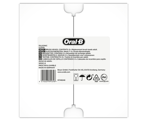 Oral-B Pulsonic Clean 81748491 cepillo de cabello 8 pieza(s) Blanco