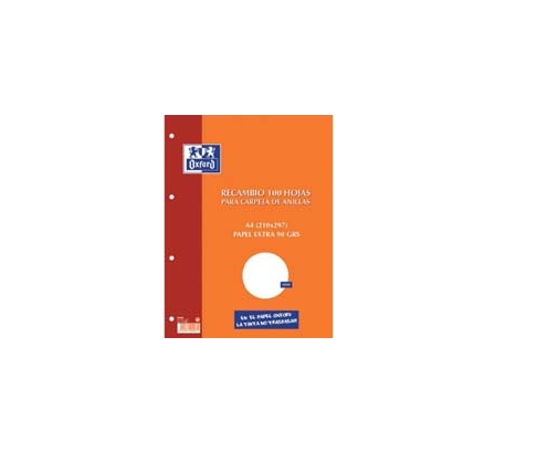 Oxford 121050994 papel de cuaderno 210 x 297 mm (A4) 100 hojas
