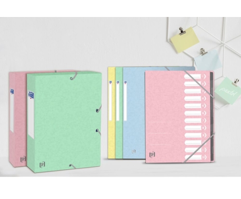 Oxford 400117805 carpeta Cartón Azul, Verde, Gris, Amarillo, Rosa A4