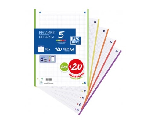 Oxford 400148310 papel de cuaderno 210 x 297 mm (A4) 120 hojas
