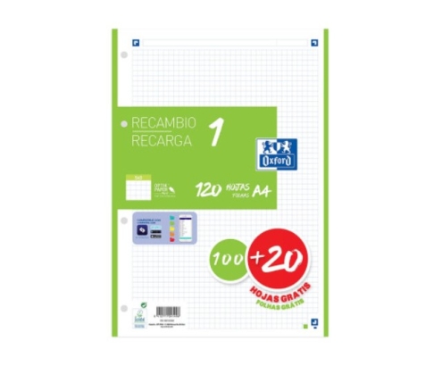 Oxford 400158059 papel de cuaderno 210 x 297 mm (A4) 120 hojas