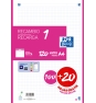 Oxford Recambio 100H + 20H Gratis 4 Taladros A4 90Gr 5X5 1 Banda Fucsia