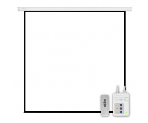Pantalla electrica videoproyector phoenix pared y techo 135p 2.4mx2.4m posicion ajustable carcasa blanca tela super resistente PHPANTALLA-ELEC240