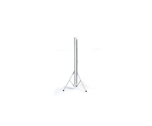 Pantalla manual tripode videoproyector phoenix 80p 1.45mx1.45m posicion ajustable carcasa blanca tela super resistente PHPANTALLATRIP-145