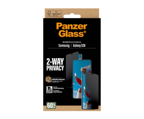 PanzerGlass ® 2-Way Privacy Screen Protector Samsung Galaxy S26 | Ultra-Wide Fit w. EasyAligner Protector de pantalla 1 pieza(s)
