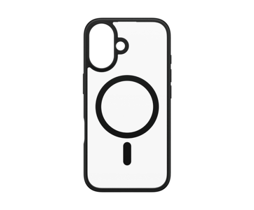 PanzerGlass ® HardCase Transparent w. Black MagSafe & Frame iPhone 16 funda para teléfono móvil Negro
