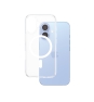 PanzerGlass ® HardCase Transparent w. White MagSafe iPhone 16 funda para teléfono móvil Transparente