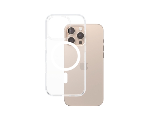 PanzerGlass ® HardCase Transparent w. White MagSafe iPhone 16 Pro Max funda para teléfono móvil Transparente