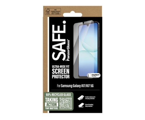 PanzerGlass SAFE. by ® Screen Protector Samsung Galaxy A17 | A17 5G | Ultra-Wide Fit w. EasyAligner Protector de pantalla 1 pieza(s)