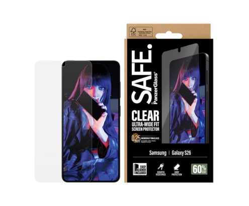 PanzerGlass SAFE. by ® Screen Protector Samsung Galaxy S26 | Ultra-Wide Fit w. EasyAligner Protector de pantalla 1 pieza(s)