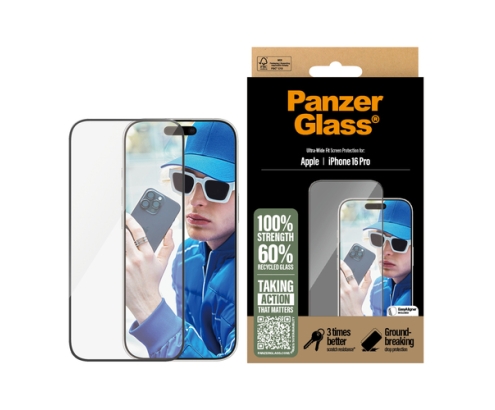 PanzerGlass ® Screen Protector iPhone 16 Pro | Ultra-Wide Fit Protector de pantalla Apple 1 pieza(s)
