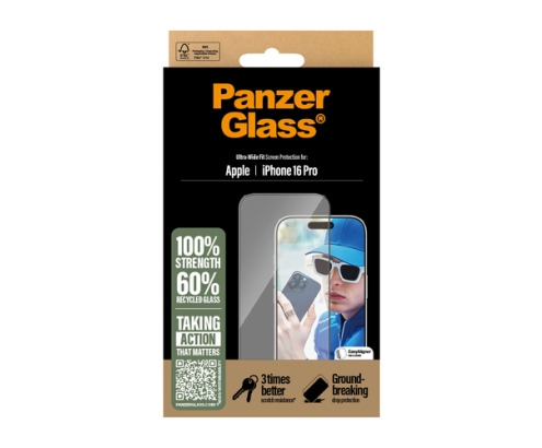 PanzerGlass ® Screen Protector iPhone 16 Pro | Ultra-Wide Fit Protector de pantalla Apple 1 pieza(s)