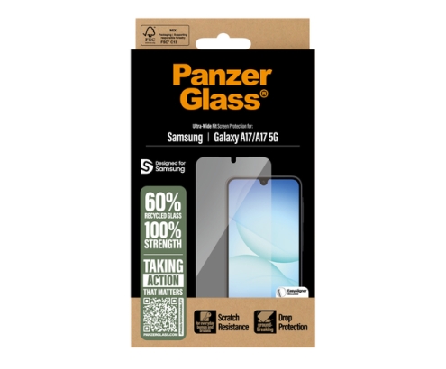 PanzerGlass ® Screen Protector Samsung Galaxy A17 | A17 5G | Ultra-Wide Fit w. EasyAligner Protector de pantalla 1 pieza(s)