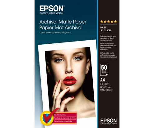 Papel Epson Archival Matte Paper - A4 - 50 hojas C13S041342
