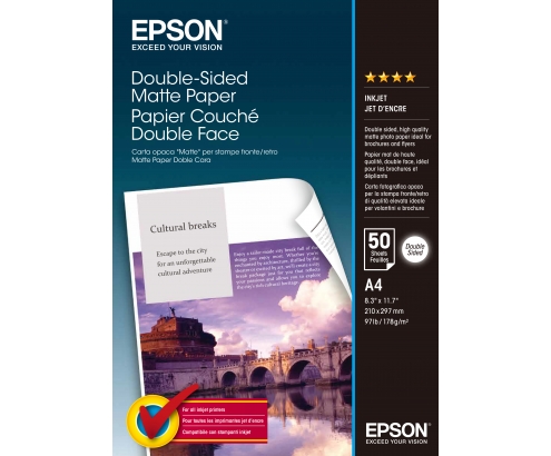 Papel Epson Double-Sided Matte Paper - A4 - 50 hojas C13S041569