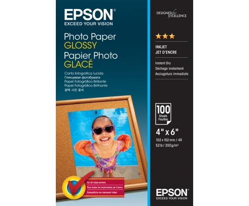 PAPEL EPSON FOTOGRAFICO GLOSSY 10X15 100HOJAS S042548