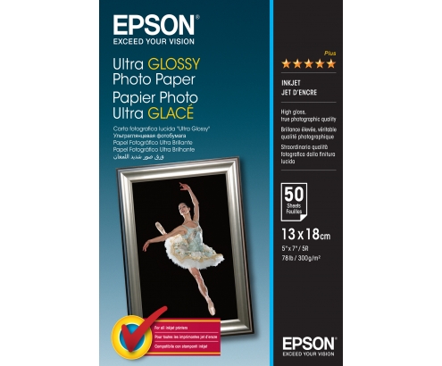 Papel Epson Ultra Glossy Photo Paper - 13x18cm - 50 Hojas C13S041944