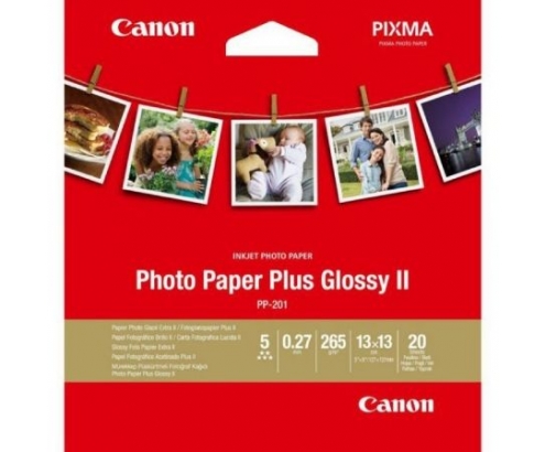 PAPEL FOTOGRAFICO CANON 13X13CM 20 HOJAS 265GR/M2 BRILLO II PLUS 2311B060